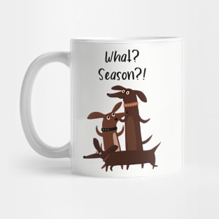 Cute and excited dachshunds realize it’s the season Mug